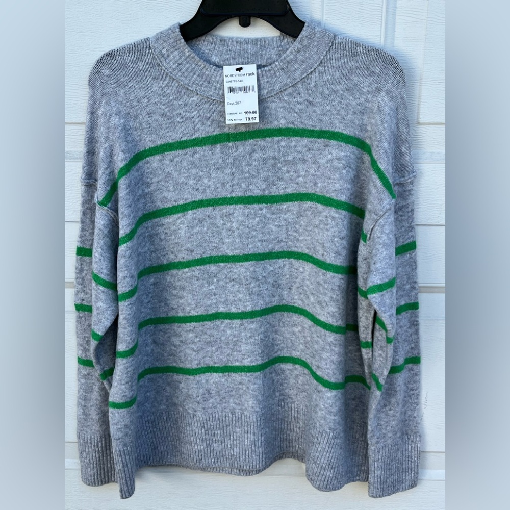 Women's aerie stripes sweater crew neck long sleeves XXS/TP